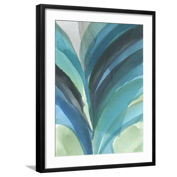 Art.com Big Blue Leaf II Art Print by Jodi Fuchs, Black Frame Wall Art, 23" x 29"