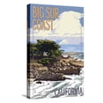 thumbnail image 1 of Art.com Big Sur Coast, California - View of Cypress Trees Stretched Canvas Print Wall Art by Lantern Press, 12" x 18", 1 of 4