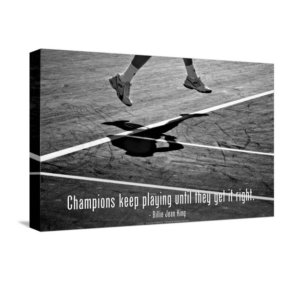 Art.com Billie Jean King Champions Quote Stretched Canvas Print Wall Art, 18" x 12"