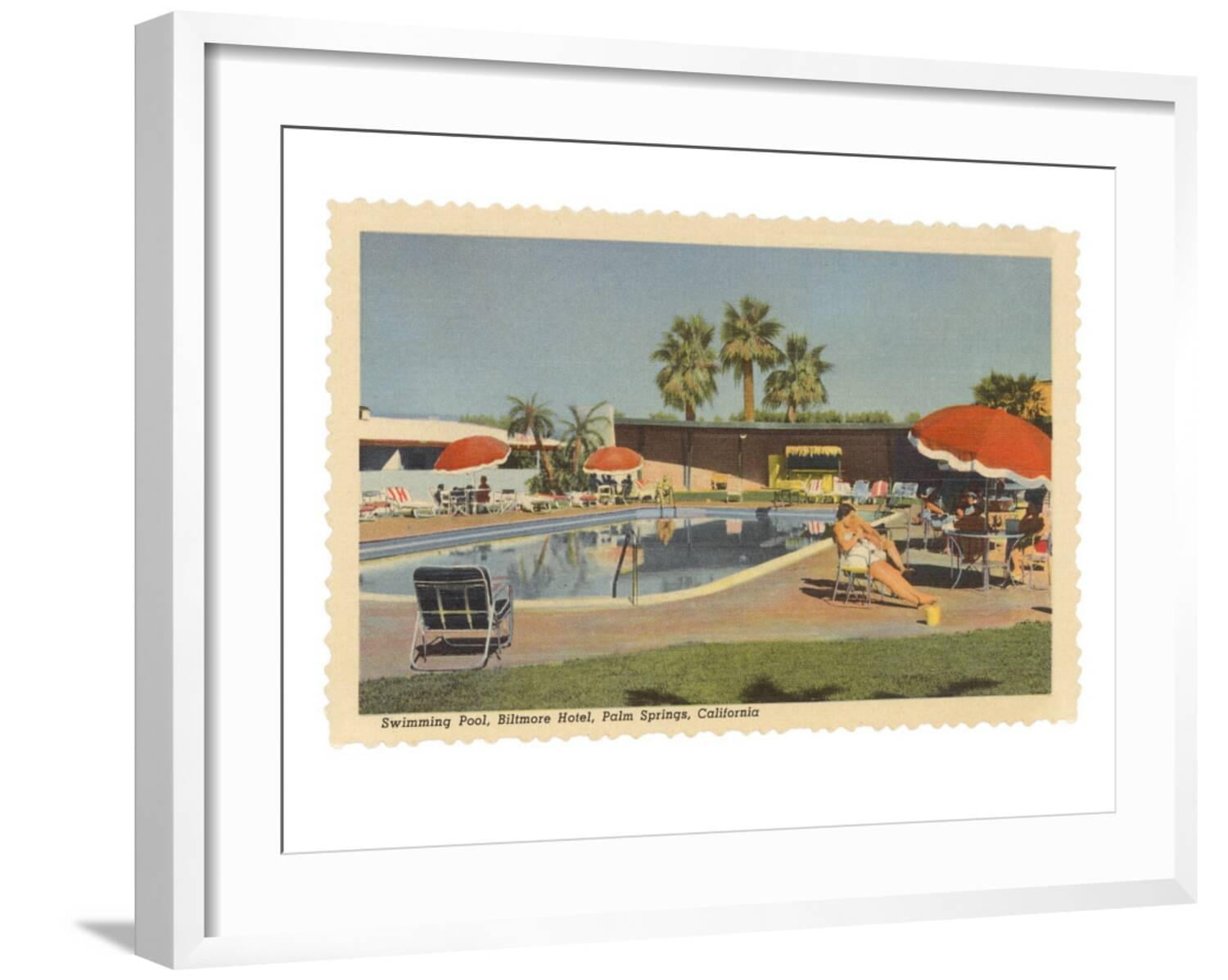 T*様 Palm Springs Pool Club A2サイズ額装作品 Palm Springs Mid-Century Pool Wall Art | BIG Wall Décor