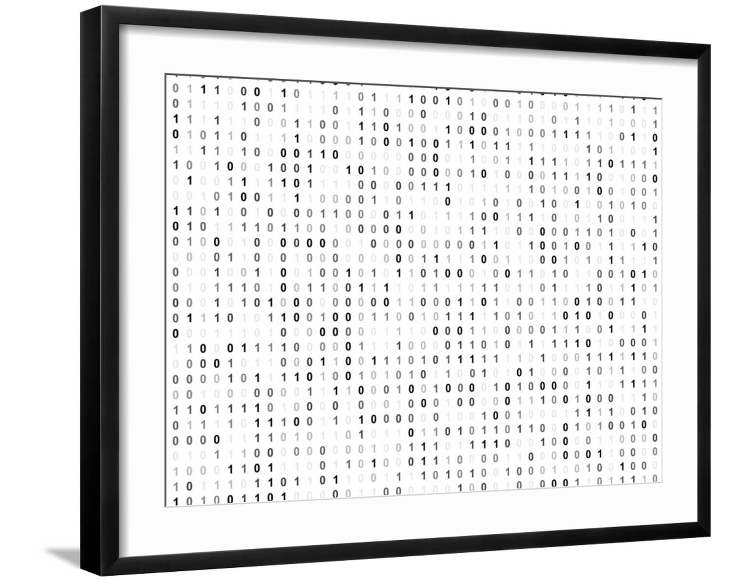 Art.com Binary Code Screen Art Print by iunewind, Black Frame Wall Art ...