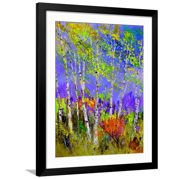Art.com Birch Trees In Spring Art Print by Pol Ledent, Black Frame Wall Art, 32" x 40"
