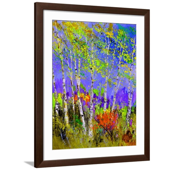 Art.com Birch Trees In Spring Art Print by Pol Ledent, Brown Frame Wall Art, 32" x 40"