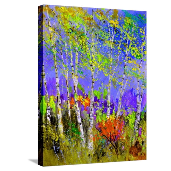 Art.com Birch Trees In Spring Stretched Canvas Print Wall Art by Pol Ledent, 18" x 24"