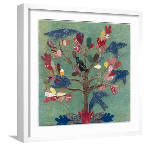 Art.com Birds in a Tree Art Print by Candra Boggs, White Frame Wall Art, 21" x 21"
