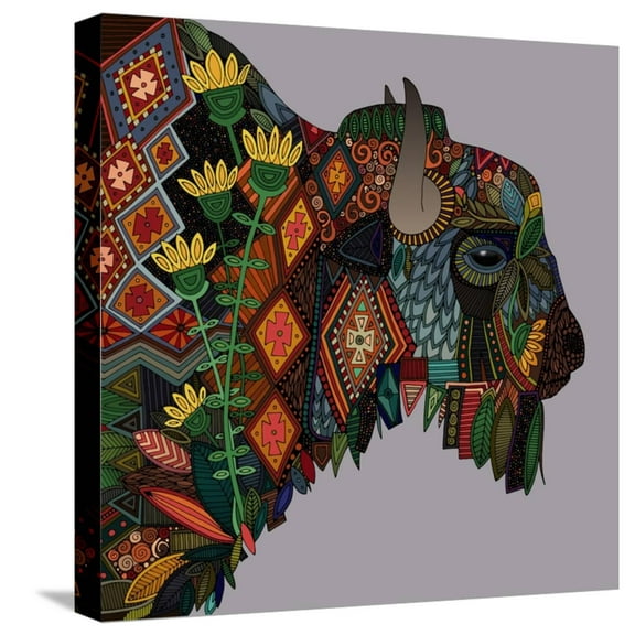 Art.com Bison Heather Stretched Canvas Print Wall Art by Sharon Turner, 16" x 16"