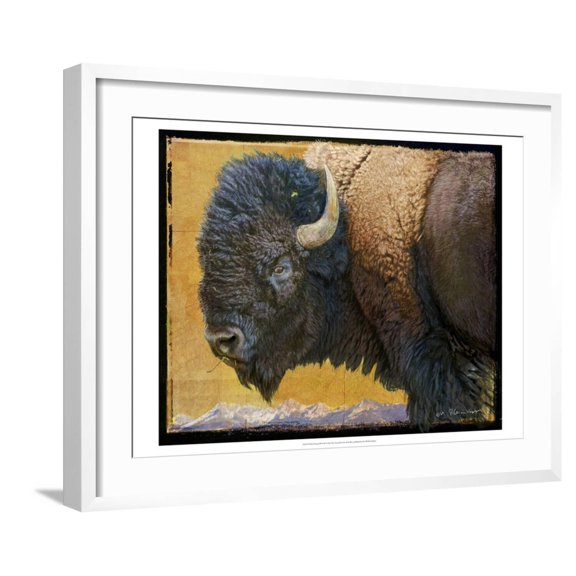 Art.com Bison Portrait III Art Print by Chris Vest, White Frame Wall Art, 29" x 23"