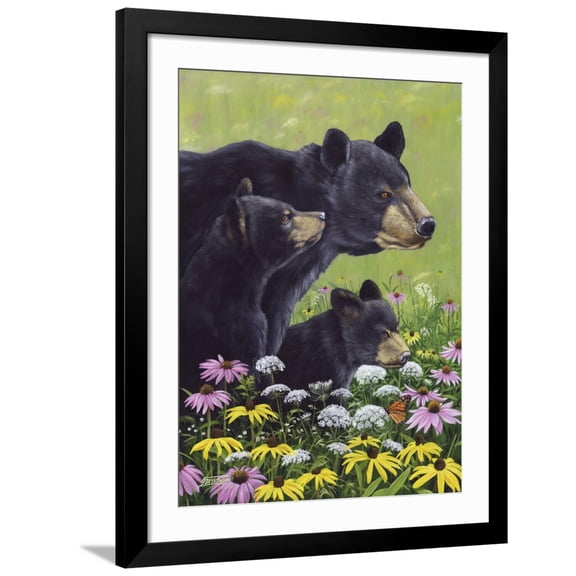 Art.com Black Bears Art Print by Fred Szatkowski, Black Frame Wall Art, 32" x 40"