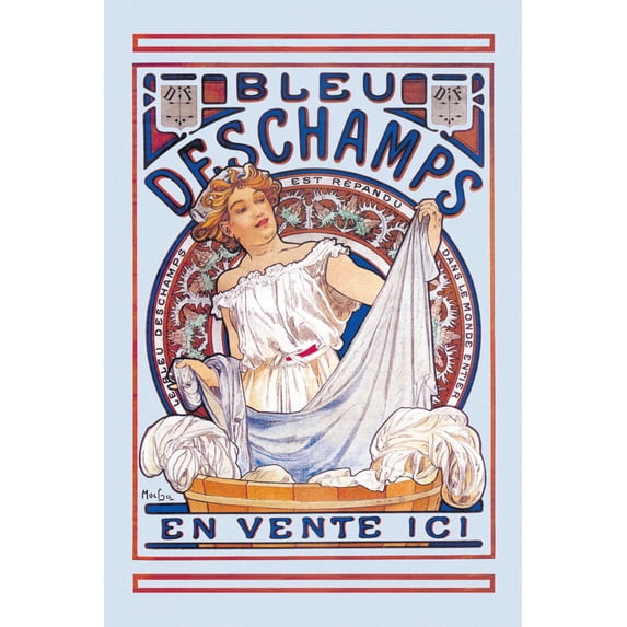 Art.com Bleu Deschamps En Vente Ici Art Print by Alphonse Mucha, 24" x 36"