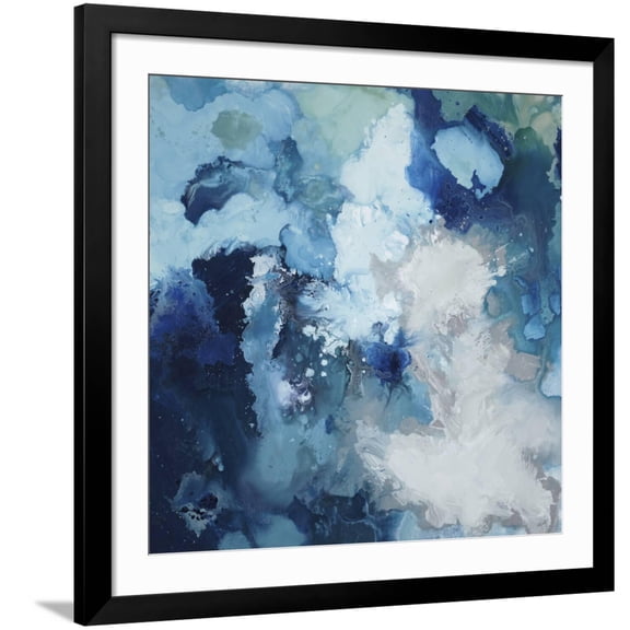 Art.com Blu Flo Art Print by Randy Hibberd, Black Frame Wall Art, 38" x 38"