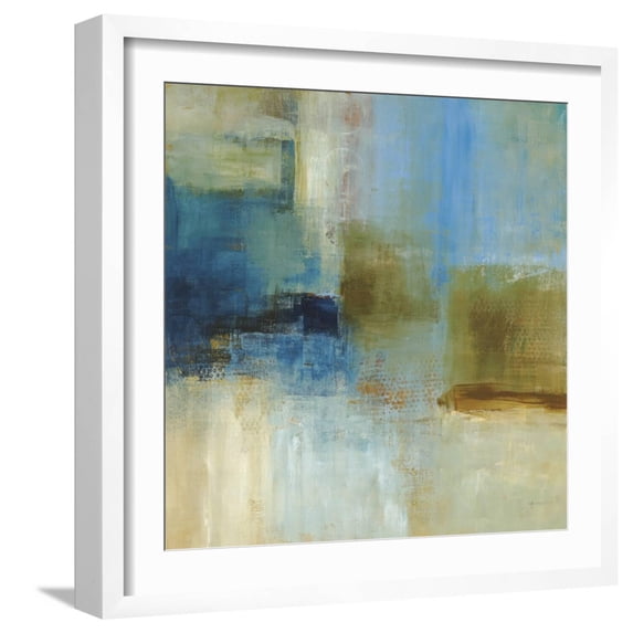 Art.com Blue Abstract Art Print by Simon Addyman, White Frame Wall Art, 21" x 21"