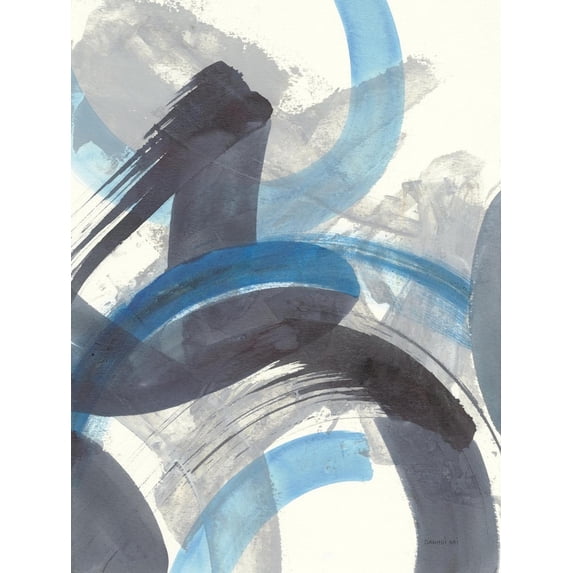 Art.com Blue Brushy Abstract II Art Print by Danhui Nai, 12" x 16"