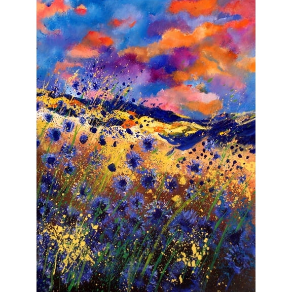 Art.com Blue Cornflowers 56 Art Print by Pol Ledent, 18" x 24"