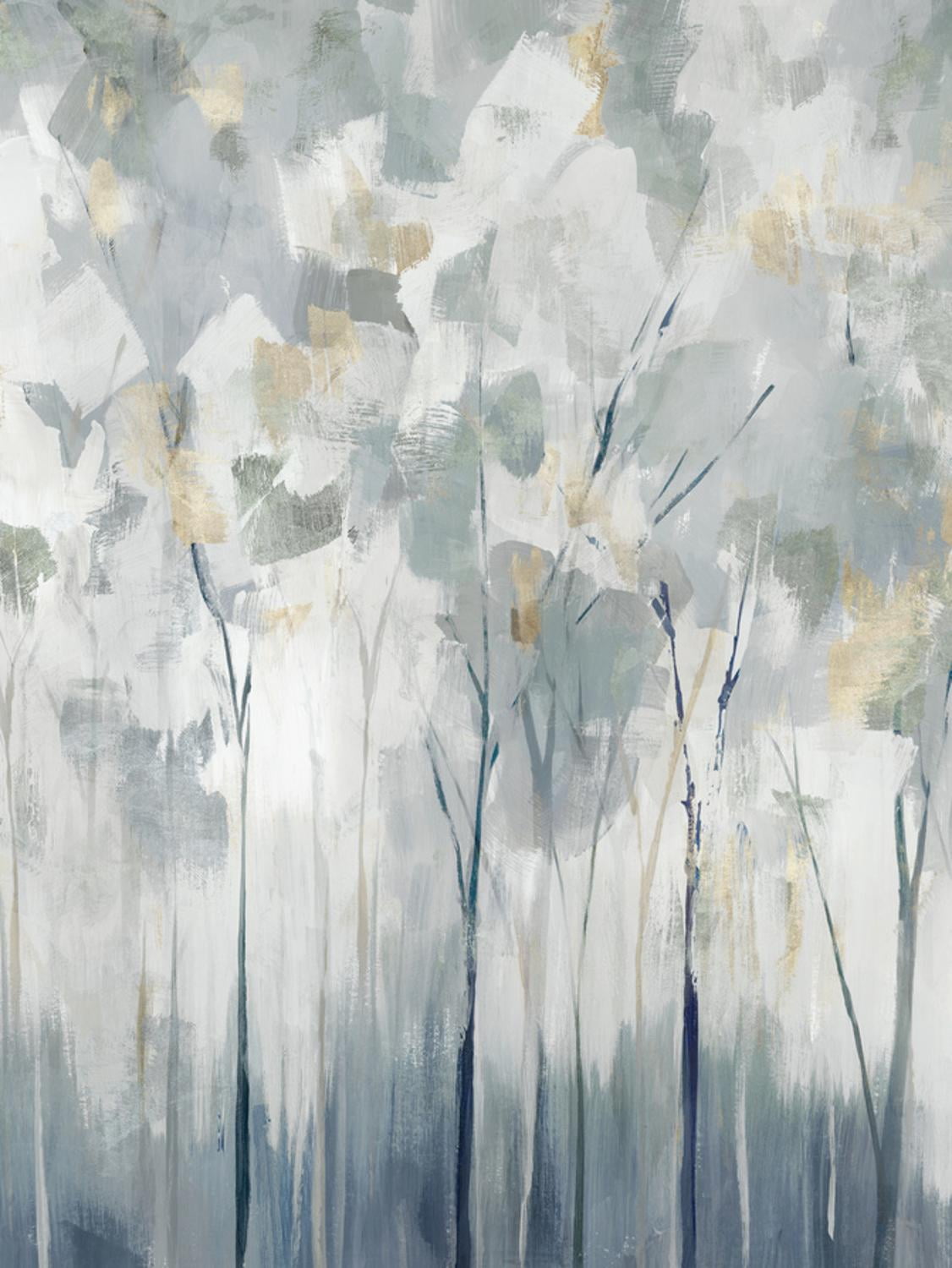 Blue and White Abstract Forest Canvas Wall Art for Kids 18" x 24"