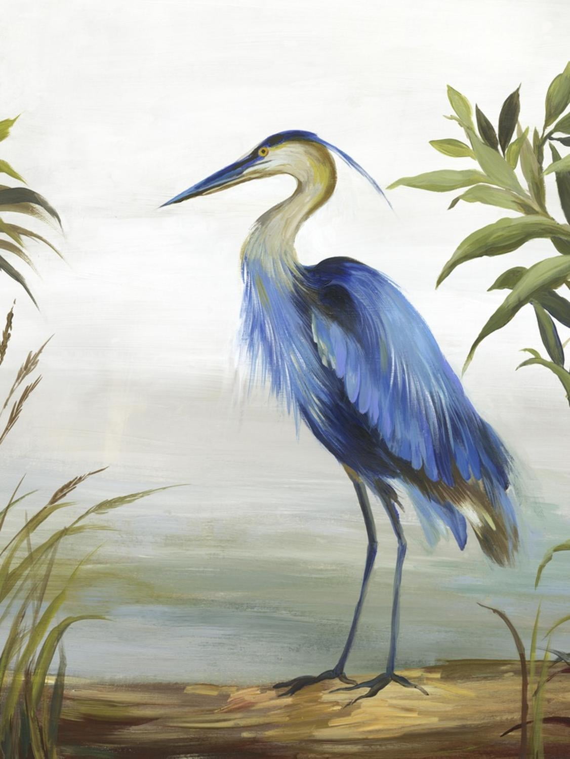 Blue Heron Lithograph Canvas Art for Kids, 18" x 24"
