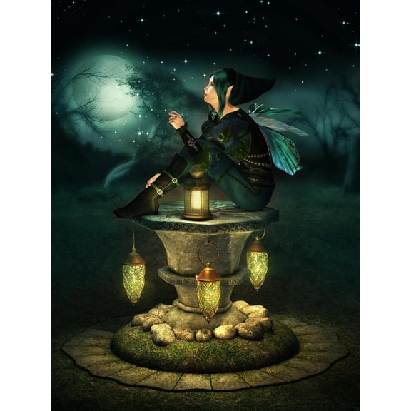 Art.com Blue Hood Elf Art Print by Atelier Sommerland, 12" x 16"