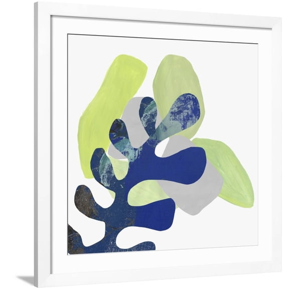 Art.com Blue Leaf I Art Print by PI Studio, White Frame Wall Art, 38" x 38"