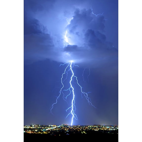 Art.com Blue Lightning Photo by Douglas Taylor, 12" x 18"