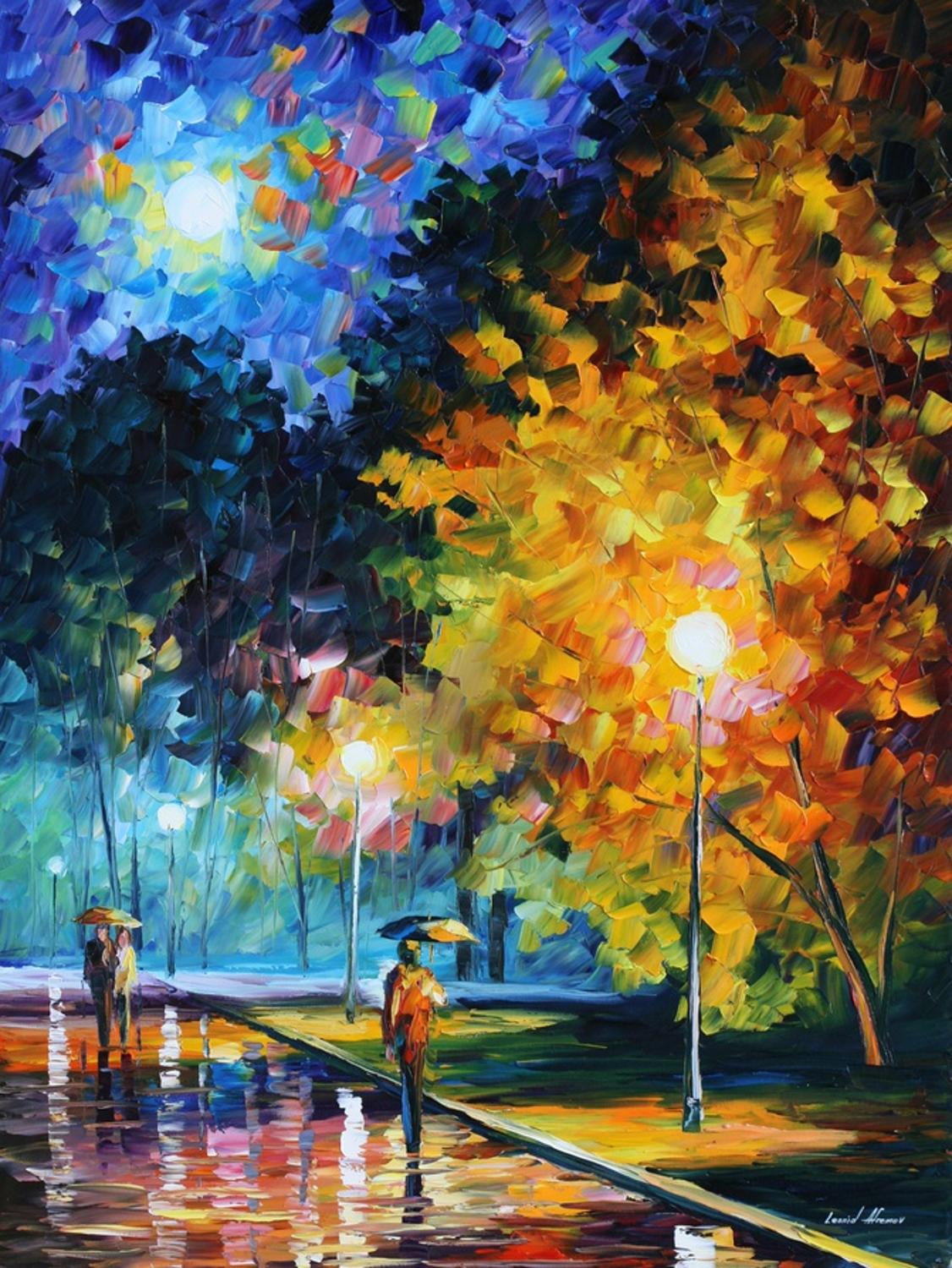 Leonid Afremov Blue Moon Vertical Canvas Art Print for Kids