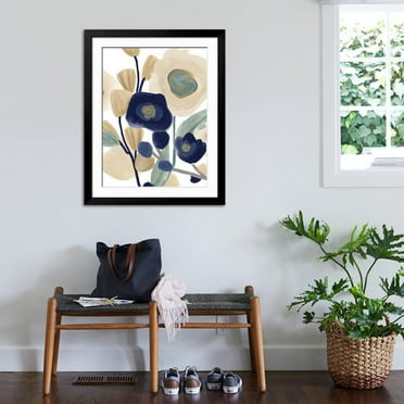 Art.com Blue Poppy Cascade I Art Print by June Vess, Black Frame Wall Art, 32" x 40"
