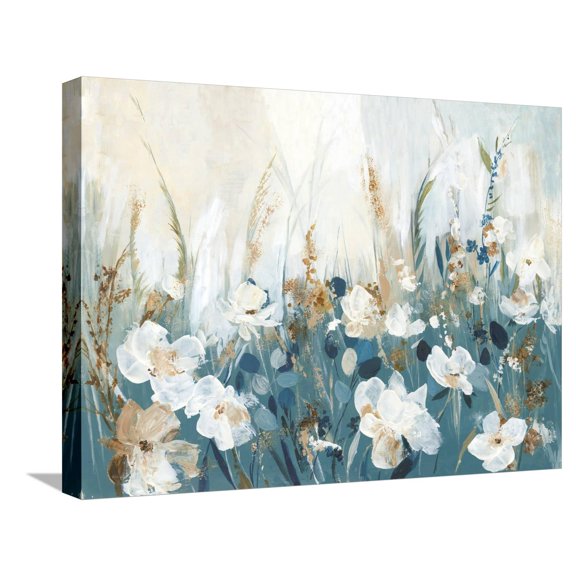 Art.com Blue Poppy Field Stretched Canvas Print Wall Art by Allison Pearce, 24" x 18"