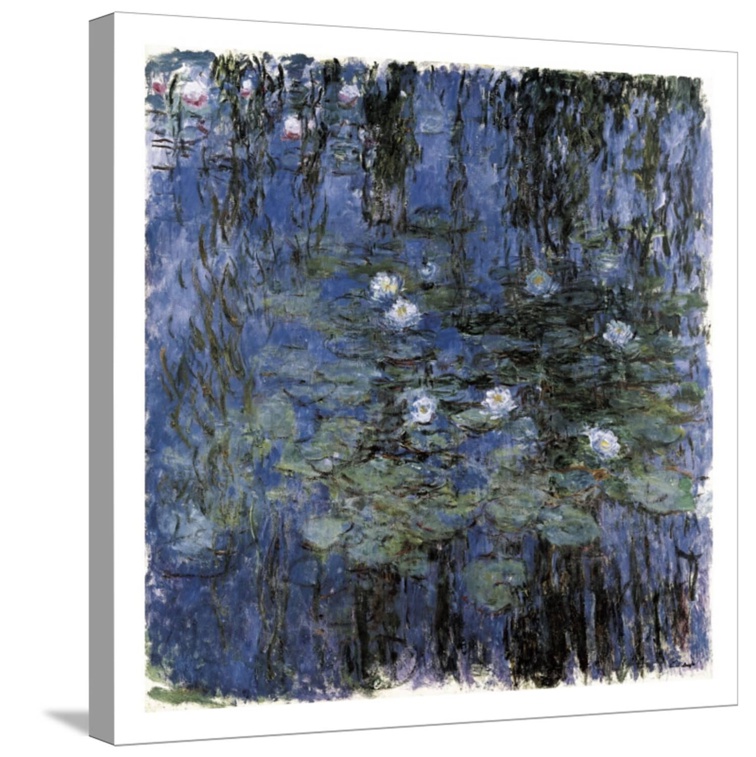 Claude Monet Blue Waterlilies Canvas Print for Kids Room