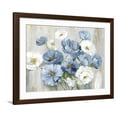 thumbnail image 1 of Art.com Blue Winter Florals Art Print by Asia Jensen, Brown Frame Wall Art, 40" x 32", 1 of 5