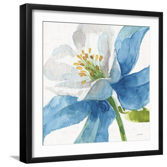 Art.com Blue and Green Garden VI Art Print by Lisa Audit, Black Frame Wall Art, 21" x 21"