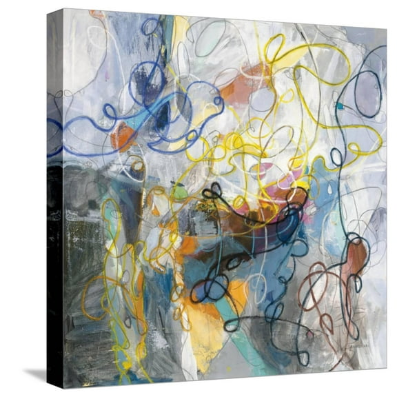 Art.com Blue and Sienna Abstract Stretched Canvas Print Wall Art by Danhui Nai, 16" x 16"