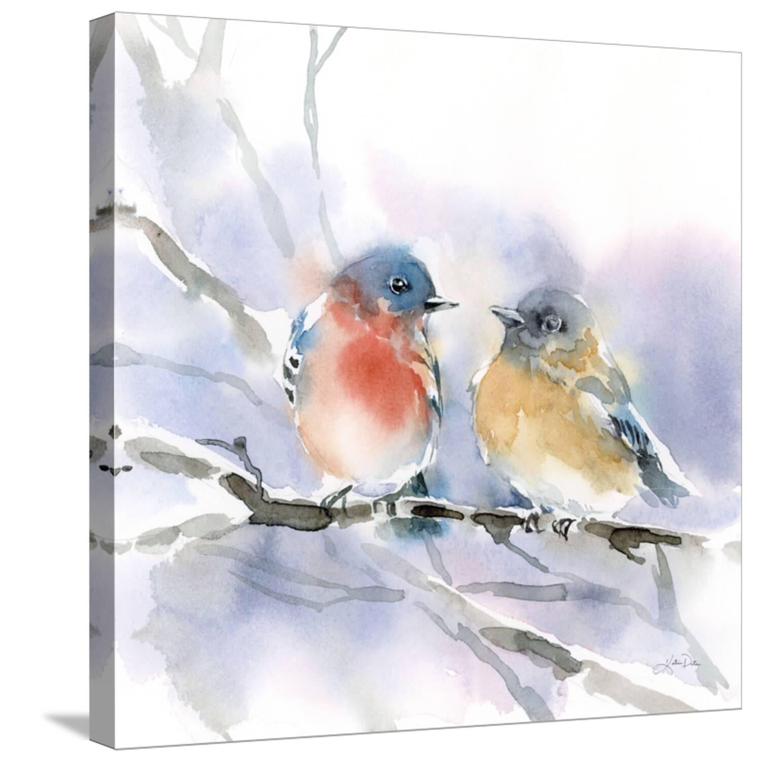Katrina Pete Bluebird Pair 24" x 24" Canvas Art