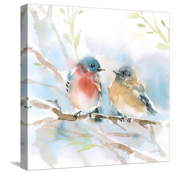 Art.com Bluebird Pair in Spring Stretched Canvas Print Wall Art by Katrina Pete, 16" x 16"