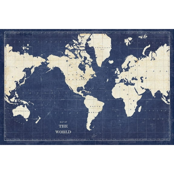 Art.com Blueprint World Map Art Print by Sue Schlabach, 18" x 12"