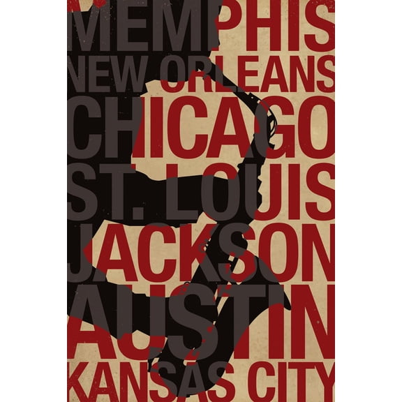 Art.com Blues Cities Music Art Print, 12" x 18"