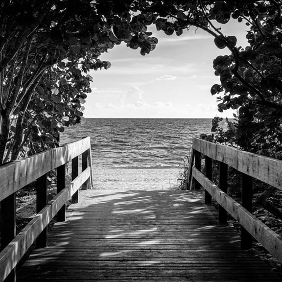 Art.com Boardwalk on the Beach Photographic Print by Philippe Hugonnard, 16" x 16"