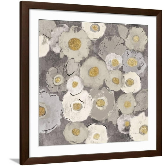 Art.com Bohemian Bouquet II Neutral Art Print by Silvia Vassileva, Brown Frame Wall Art, 38" x 38"