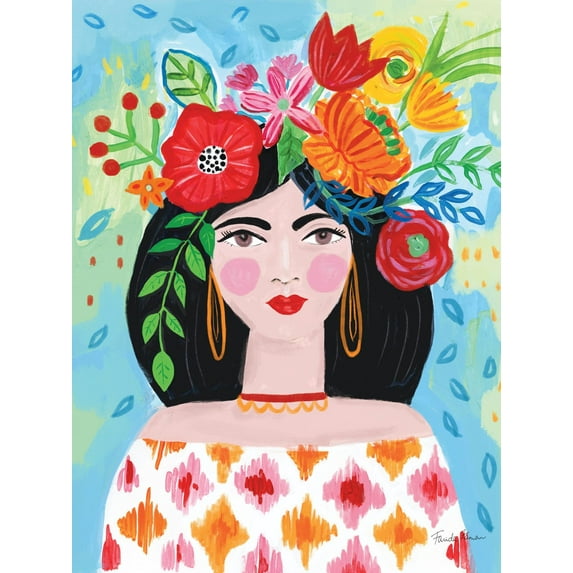 Art.com Boho Girl II Art Print by Farida Zaman, 24" x 32"