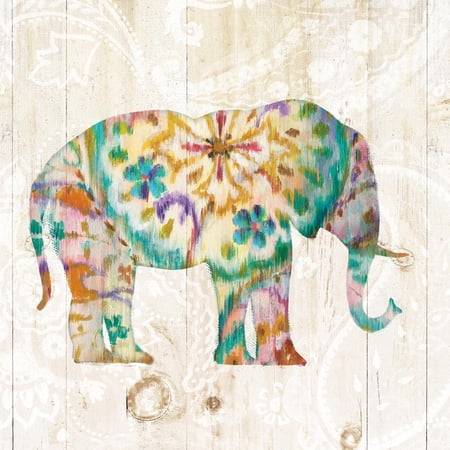 Art.com Boho Paisley Elephant I Art Print by Danhui Nai, 16" x 16"