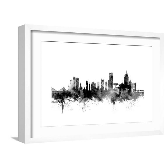 Art.com Boston Massachusetts Skyline Art Print by Michael Tompsett, White Frame Wall Art, 23" x 17"