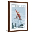 thumbnail image 1 of Art.com Breckenridge, Colorado - Snowboarder Jumping Art Print by Lantern Press, Brown Frame Wall Art, 17" x 23", 1 of 5