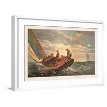 Art.com Breezing Up Art Print by Winslow Homer, White Frame Wall Art, 29" x 21"