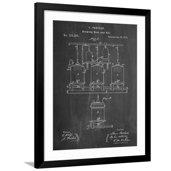 Art.com Brewing Beer Patent Art Print, Black Frame Wall Art, 32" x 40"
