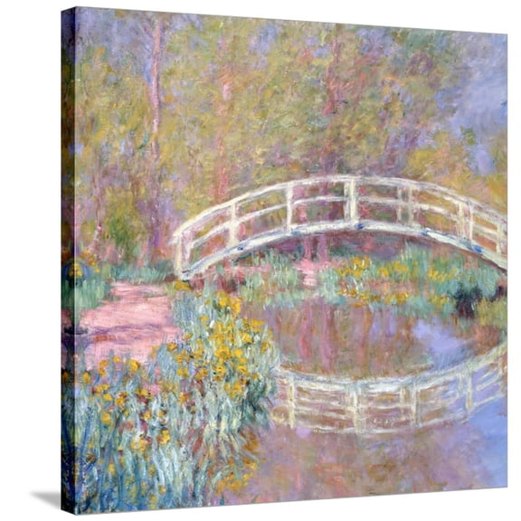 Art.com Bridge in Monet's Garden, 1895-96 Stretched Canvas Print Wall Art by Claude Monet, 30" x 30"