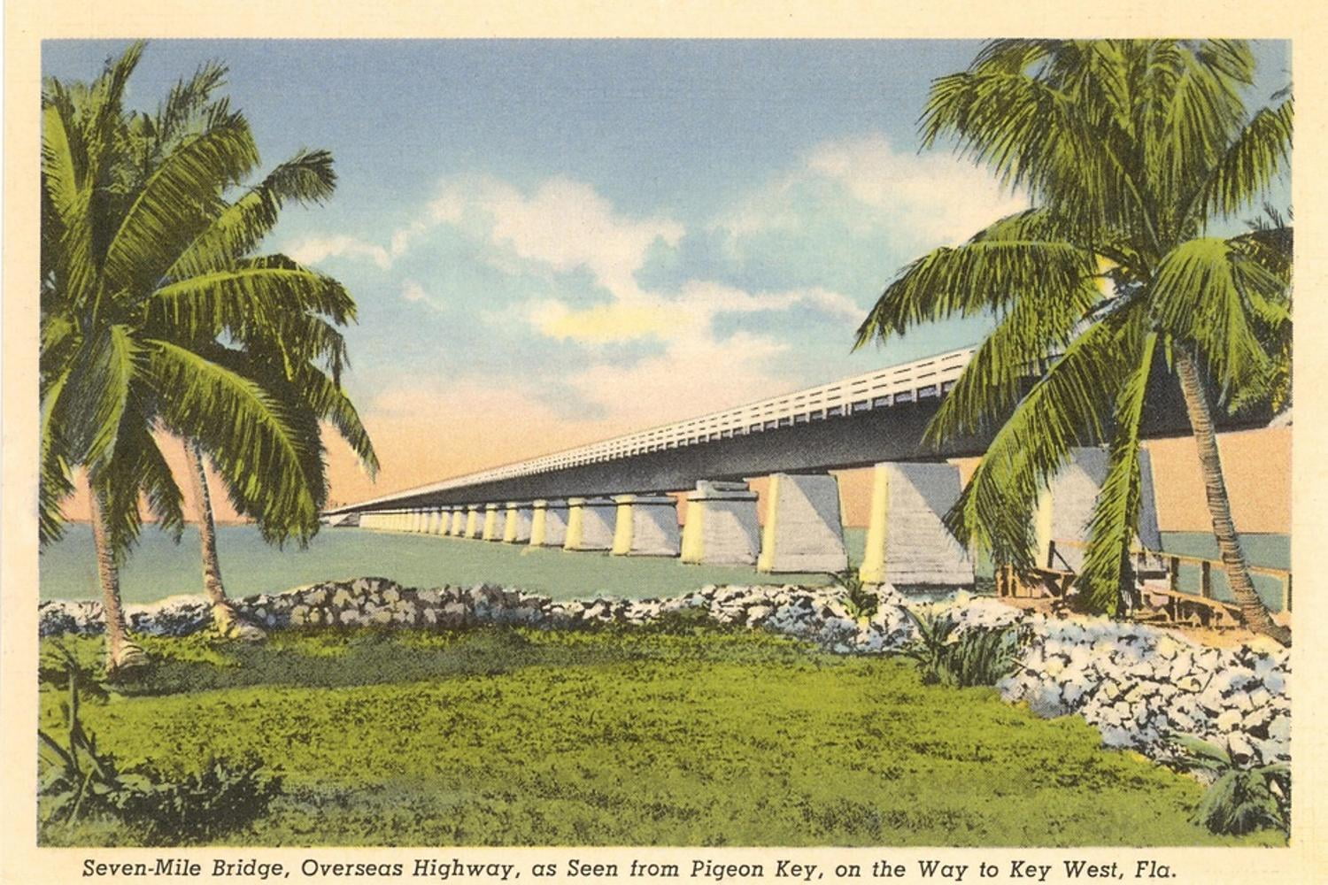 Bridge to Key West, Florida Art Print, 18" x 12"