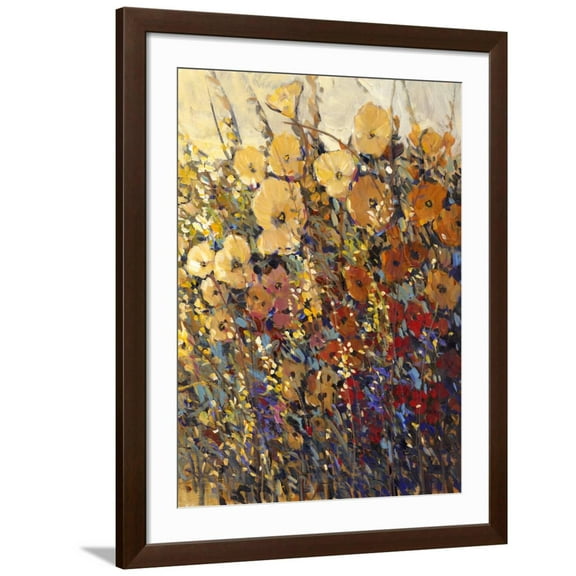 Art.com Bright and Bold Flowers II Art Print by Tim O'toole, Brown Frame Wall Art, 32" x 40"