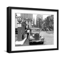 Art.com Broad and Pine, Gas Station Looking North, Philadelphia, Pennsylvania Photo, Black Frame Wall Art, 21" x 17"