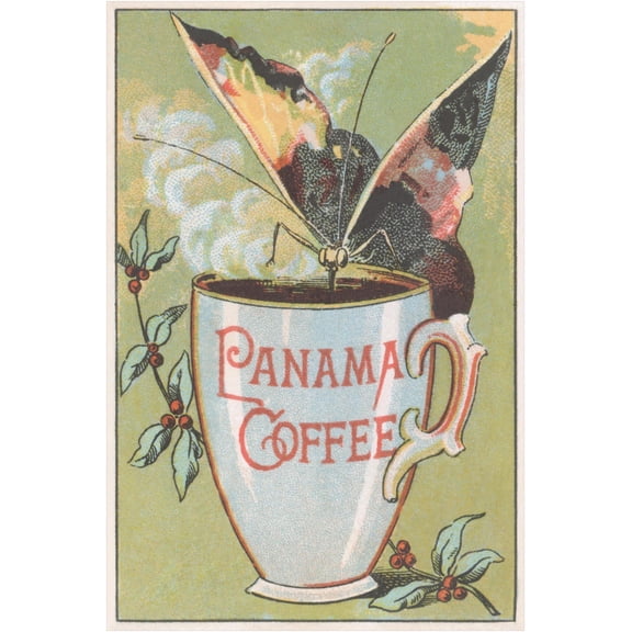 Art.com Butterfly Drinking Panama Coffee Giclee Print by Found Image Press, 12" x 18"