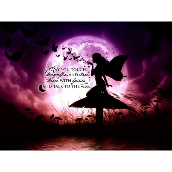 Art.com Butterfly Keeper May You Touch Dragonflies Quote Art Print by Julie Fain, 16" x 12"