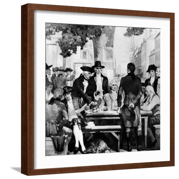 Art.com Buttonwood Agreement Founded the New York Stock Exchange on May 17, 1972 Photo, Brown Frame Wall Art, 21" x 21"