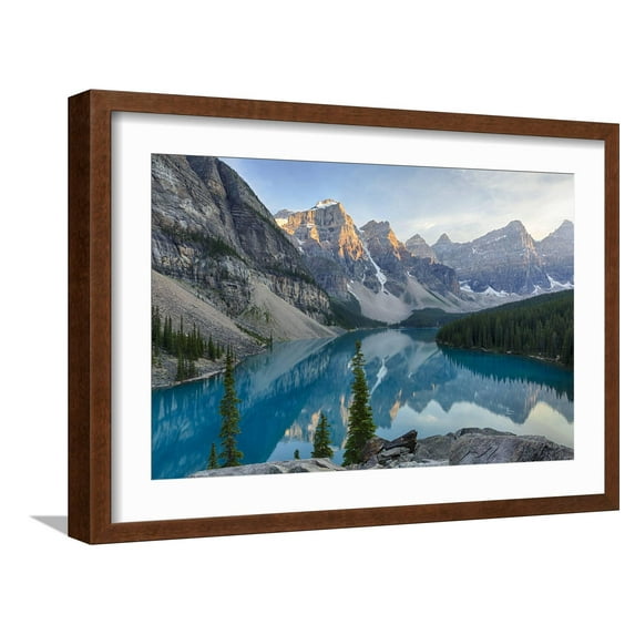 Art.com Canada, Banff National Park, Valley of the Ten Peaks, Moraine Lake Photographic Print by Jamie & Judy Wild, Brown Frame Wall Art, 23" x 17"