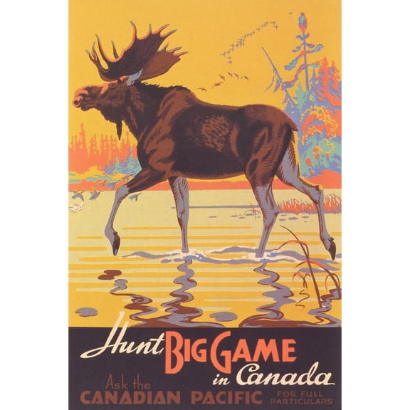 Art.com Canada Travel Poster, Moose Art Print, 24" x 36"